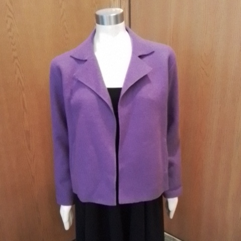 Eileen Fisher Wool Jacket, Purple, Size S.